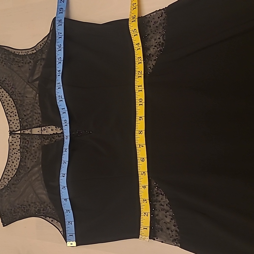 90s EUC Fiesta Fashionista Black Maxi Gown with Sheer/Beaded Details - Picture 6 of 13